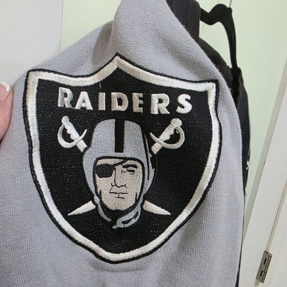 Galt Sand Raiders Sweatshirt Vintage 1995 NFL Crewneck Black Grey Colorblock XL - Picture 5 of 13